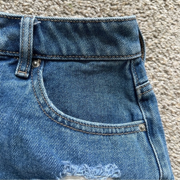 Pacsun High Rise Festival Distressed Denim Jean Shorts Medium Wash Women Size 27 - Picture 5 of 14